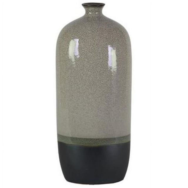 Urban Trends Collection 11420 Stoneware Bottle Vase with Small Mouth, Gray - Large