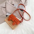 thumbnail image 5 of Bolsos bandolera para mujer, cartera de piel para mujer, monederos pequeños, bolso bandolera cuadrado para niña naranja, 5 of 5