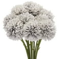 thumbnail image 1 of Cabezas de flores artificiales Uxcell de seda crisantemo hortensia gris 10 piezas, 1 of 6
