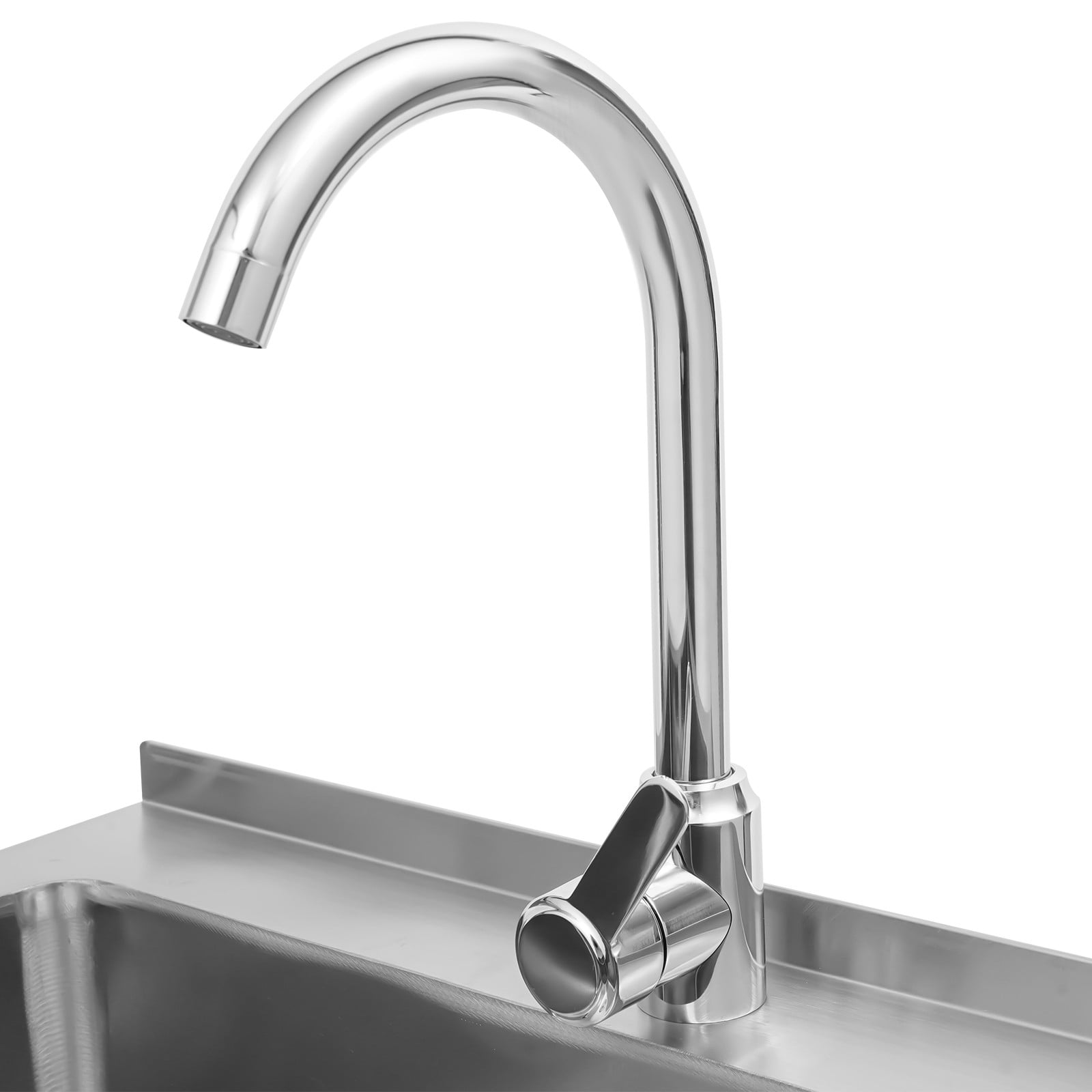 Freestanding Stainless Steel Utility Sink with Faucet & Storage Shelf, 25 x 22 x 34 Inch Single Basin Laundry Sink for Kitchen, Garage, Basement, 220LB Capacity