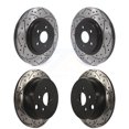 thumbnail image 1 of DS-One Front Rear Coated Drilled Slotted Disc Brake Rotors Kit for Car Subaru Crosstrek Impreza KD-100396, 1 of 11