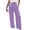 C-Light Purple436, variant on DHFJKG High Waist Pants For Women Wide Leg Smocked Waist Summer Breathable Linen Solid Color Pants With Pockets Beach Vacation Clothes Soft Trousers