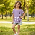 thumbnail image 2 of Ruyang Hawaiian Short Sleeve for Teen Girs Cotton Linen Cute Bow Graphic Round Neck T Shirt Summer Loose Soft Blouse T-Shirt, 2 of 8
