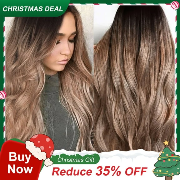 DOPI Human Hair Wigs For Women Black Color Natural Hair Sexy Gradient Blonde Party Wigs Long Curly Hair Mixed Colors