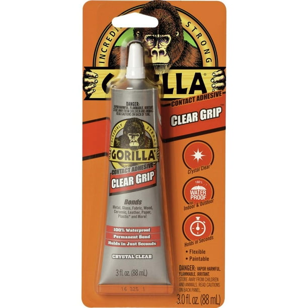 Gorilla Glue Clear Grip Contact Adhesive 3 fl oz Indoor, Outdoor, Metal, Glass, Fabric, Wood