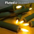 thumbnail image 3 of WYZworks 10" Fluted Ribbed LED Loden Green Grooved Pillar Candles, Remote & 24h Timer Memory, On/Off Switch - Flameless Dimmable Battery Operated w/Flicker Mode, Home Wedding Decor (6 Pack), 3 of 9
