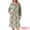 Green Floral, variant on DARING DIVA Women's Long Sleeve Round Neck Tie Front Nightshirt with Pocket S Green
