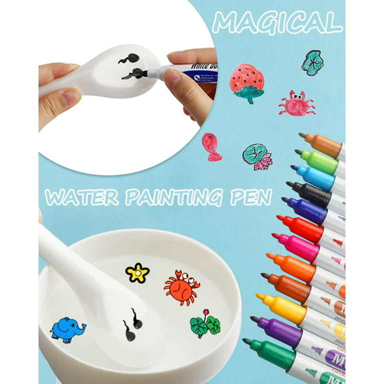 12 Color Magical Water Painting Marker Pen Set – TAZindia