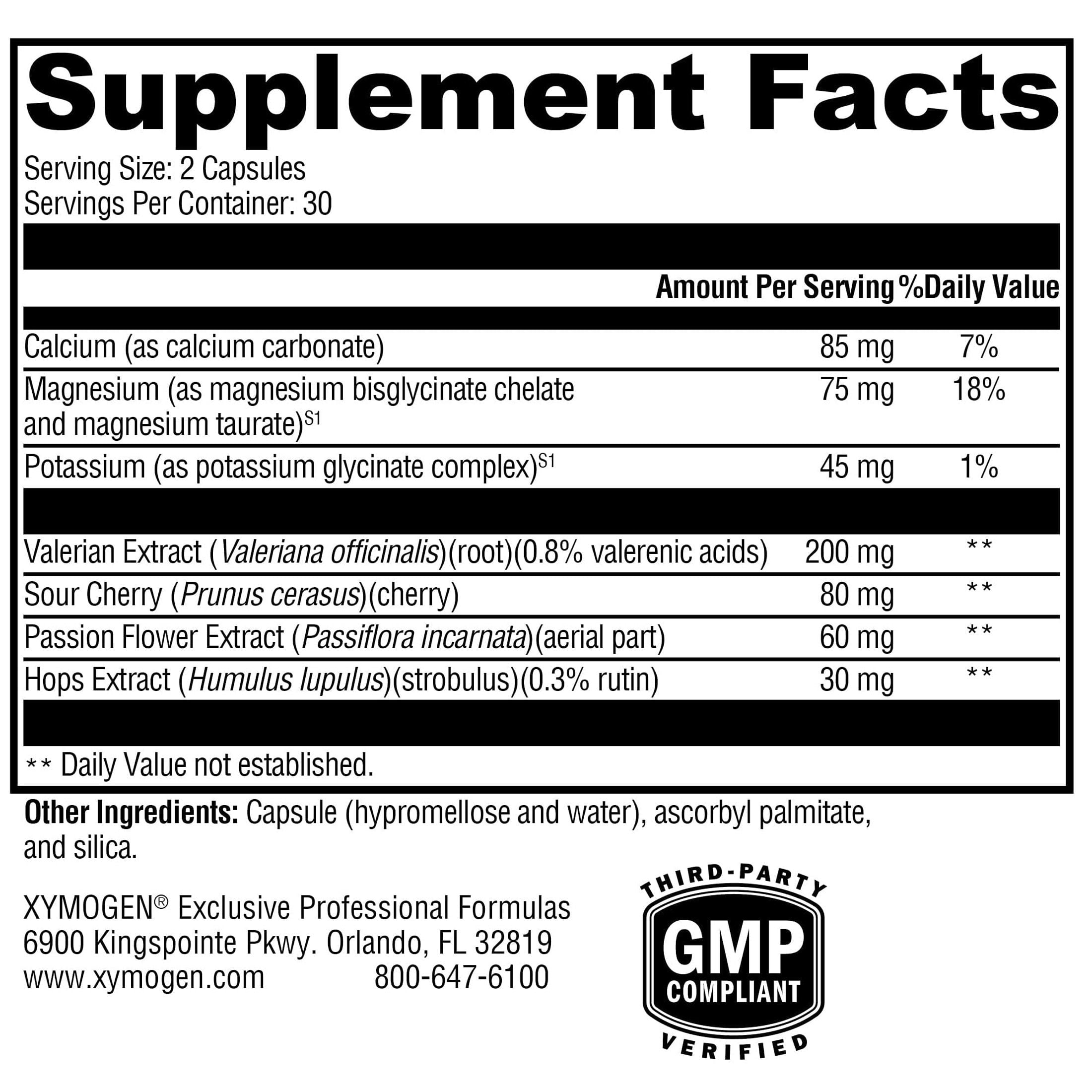 XYMOGEN SynovX Calm - Neuromuscular Relaxation Support with Valerian Extract - Calcium, Magnesium & Potassium - Vegetarian, Non-GMO & Gluten Free - 60 Capsules