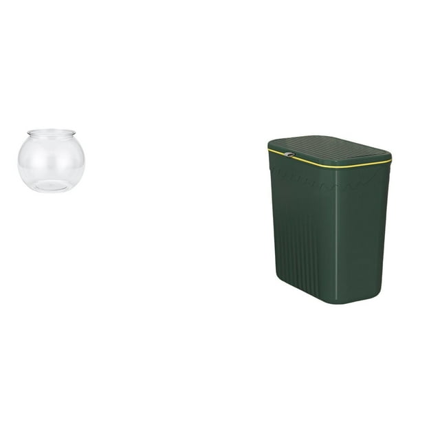 Acuario de escritorio,Pecera pequeña transparente,pecera,jarrón,mesa,Tanque de peces Contenedor de acuario transparente Hogar,Contenedor de compostaje para residuos de cocina,Cubo de basura