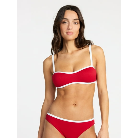 Time and Tru Women's and Women's Plus Size Tropez Hidden Underwire Bandeau Bikini Top, Sizes XS-3X