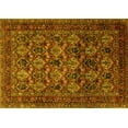 thumbnail image 1 of Ahgly Company Machine Washable Indoor Rectangle Persian Yellow Traditional Area Rugs, 7' x 9', 1 of 4