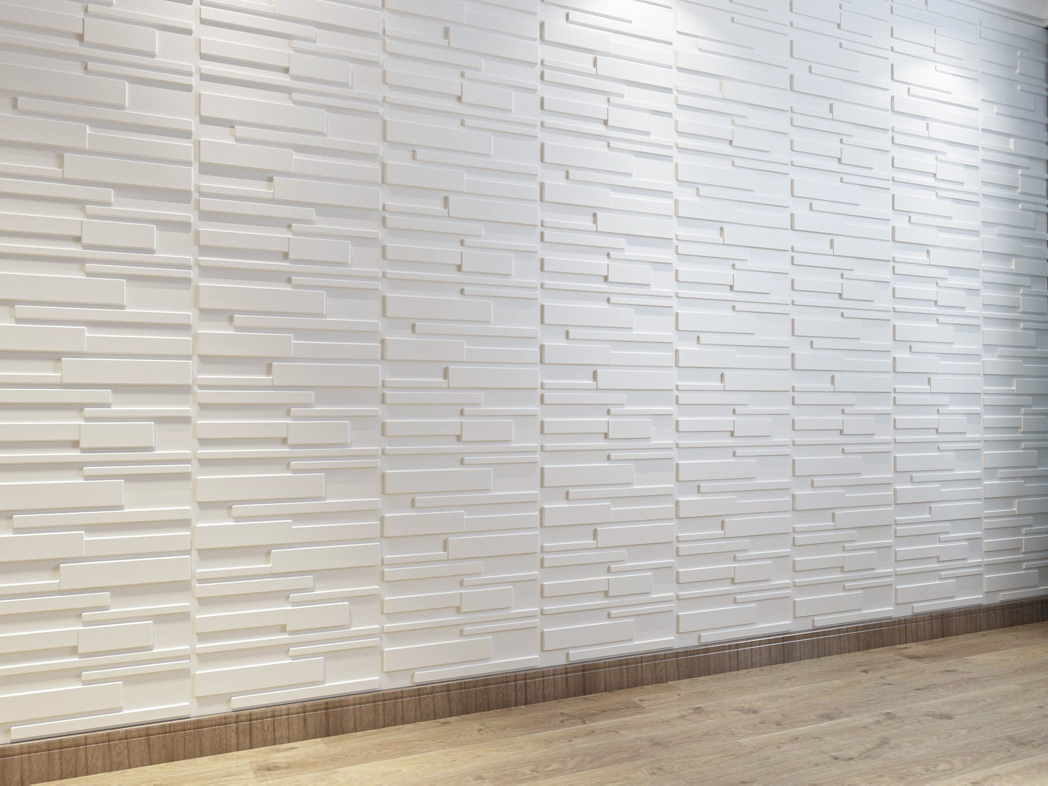 Art3d 12 Pack Wall Panels Brick Design 3D Wall Panels PVC, White 32 Sq.ft