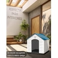 thumbnail image 4 of RED VELVET Casa Perro Casetas de Plástico Exteriores, Resistente al Agua y Clima,Fácil de Montar, Jardín, Patio y Exterior (Azul, Grande), 4 of 6