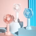 thumbnail image 3 of RoamHome Electric Mini Fan Charging Small Fans USB Rechargeable Cartoon Handheld 800mAh Battery Powered Portable Fans Personal Cooling Fan That Blows Cold Air (Pink), 3 of 6