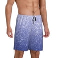 thumbnail image 2 of Pofeuu Glittering Blue Purple Print Men's Soft Woven Elastic Waistband Sleep Pajama Short-3X-Large, 2 of 6