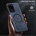 thumbnail image 3 of for Samsung Galaxy S20 Ultra PU Leather Case, Vintage Compatible with MagSafe and Wireless Charging Slim Fit-Drop Scratch Resistant Support Magnetic Car Mount Case Cover for Galaxy S20 Ultra, Blue, 3 of 9