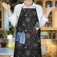 thumbnail image 6 of Black Gothic Sun Moon Pattern Apron-Garden Aprons for Women with Pockets-Cotton Linen Waterproof Kitchen Cooking Gardening Aprons Adjustable for Kitchen,Cooking,BBQ and Salon 33x27 Inch, 6 of 7