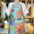 thumbnail image 5 of Women Men Adjustable Bib Apron with Pockets Pioneer Colorful Floral Cooking Kitchen Aprons, 5 of 7