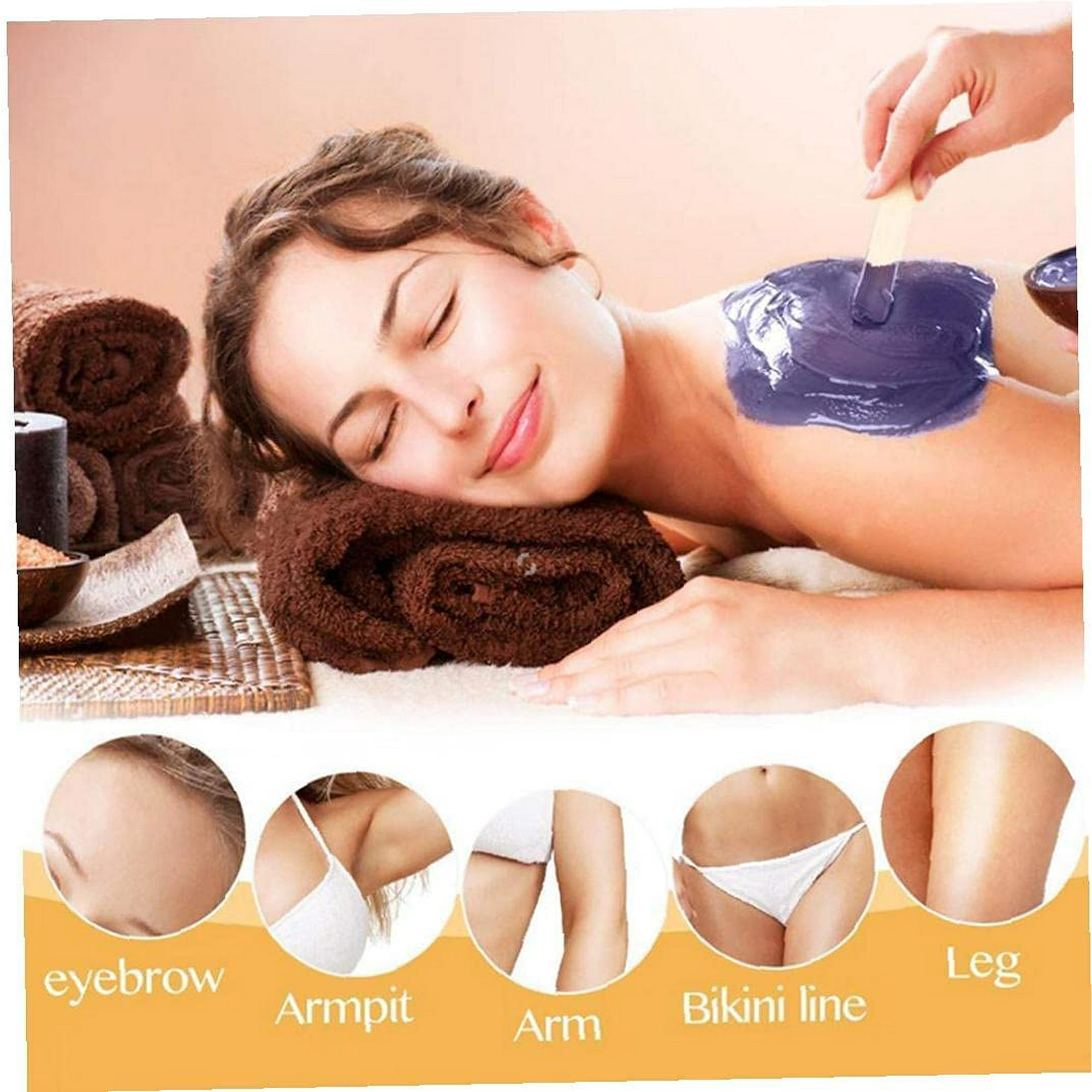 Fybto Wax Warmer Hair Removal Wax Pot Hot Waxing Machine Heated Wax Device Wax Melts Machine Set Waxing Kit For Hair Removal Black