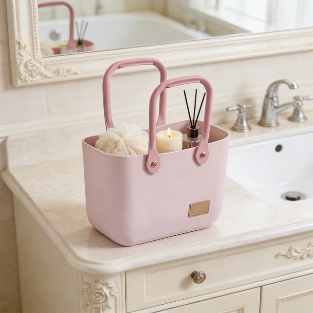 Cosmetic Storage Bag, Portable Toiletries Organizer, Plastic Wash Basin for Picnics, 1-Pack