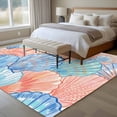 thumbnail image 4 of Orange Blue Shell Area Rugs 8'x10', Washable Small Throw Rugs for Living Room Patio, Coastal Summer Beach Ocean Conch Indoor Outdoor Rug Non-Slip Low Pile Carpet Runner Reversible Floor Mats, 4 of 8