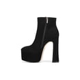 thumbnail image 2 of Sam Edelman Eli Toasted Coconut Almond Toe Suede Platform Ankle Dress Boots (BLACK, 11), 2 of 6