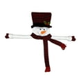 thumbnail image 2 of Dserhfy Christmas Snowman Tree Topper Large Plush Snowman Treetop Hugger with Red Black Plaid Top Hat Scarf Xmas Tree Ornament, 2 of 8