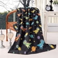 thumbnail image 2 of Space Dinosaur Pattern Blanket,Comfortable Soft Lamb Wool Throw Blanket,All Season,Warm Lightweight Blankets for Sofa Bed Couch Living Room Chair,40"x50", 2 of 4