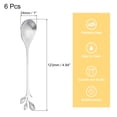 thumbnail image 2 of Unique Bargains 6Pack 4.8' Stainless Steel Leaf Coffee Spoon Tableware Dessert Spoons, Silver, 2 of 4