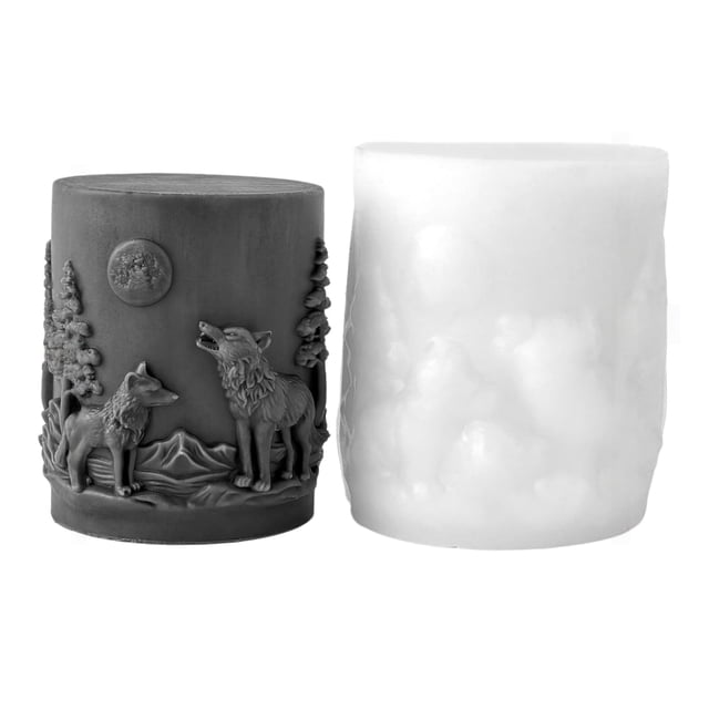 zhangmingg Wolf Silicone Candle for DIY Crafting Rectangular Wax Animal Design Candle Making Kit