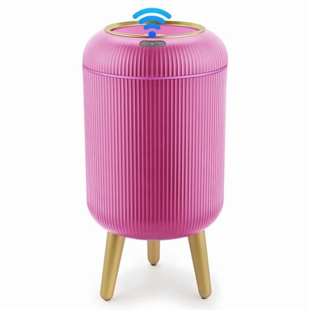 Pukomc Smart Induction Waterproof Trash Can for Bathroom, Bedroom, Office Nordic Style, Household Items Saving Space Motion Sensor Multifunctional Home Goods Environmentally Friendly Automatic