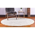 thumbnail image 5 of Unique Loom 3127810 6 x 6 ft. Solid Shag Round Rug, Ivory, 5 of 5
