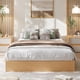 thumbnail image 5 of Tamaño individual size wood platform marco de cama: minimalist design, no cabecero, slat support, no box spring, fácil montaje, orange, 5 of 7
