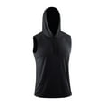 thumbnail image 4 of COSFO Workout Summer Hoodies for Men Black Casual Pullover Tops Hooded Kangaroo Pocket Sleeveless Loose Summer Tank Tops, 4 of 9