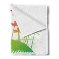 thumbnail image 2 of Island Soft Flannel Fleece Throw Blanket, Grunge Style Inky Colorful Summer Scenery Palms Hawaiian Hibiscus Flowers, Cozy Plush for Indoor and Outdoor Use, 70" x 90", Multicolor, by Ambesonne, 2 of 5