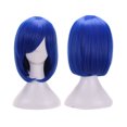 thumbnail image 2 of Perruque Courte Bleue cosplay Perruque Pièce de Cheveux Bleus Femmes Cheveux Synthétiques Faux Cheveux, 2 of 2