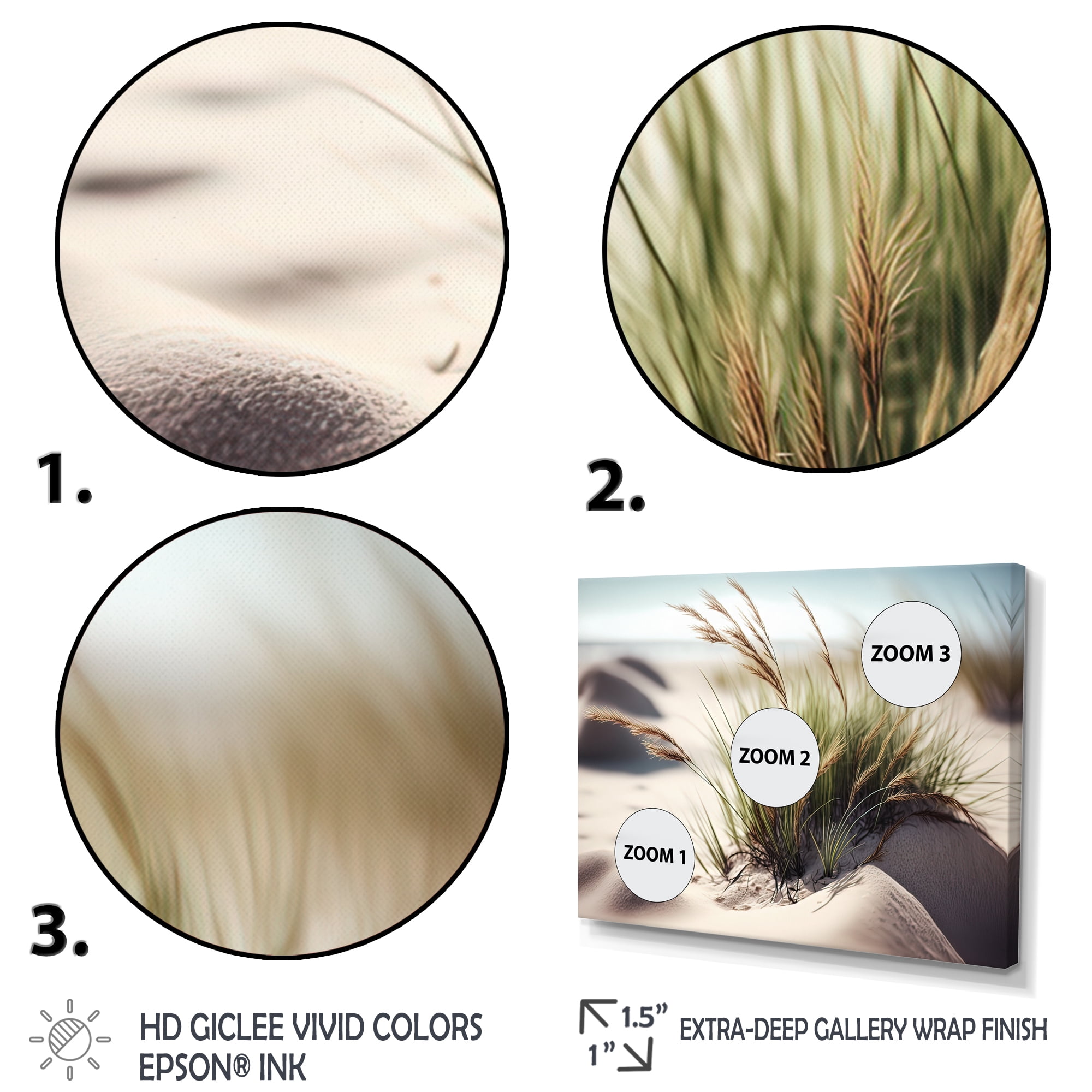 Designart Grass On Sand Dunes II Canvas Wall Art