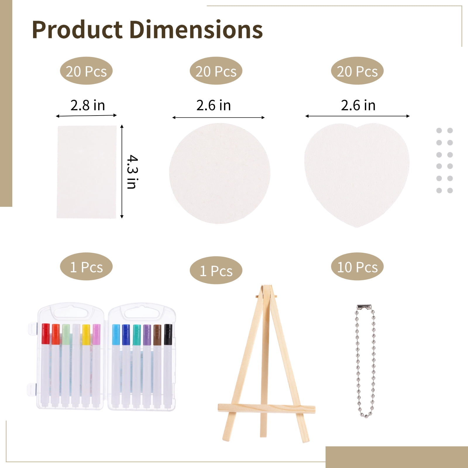 DIY Foam Texture Painting Kit, Foam Texture Paper Rectangle Heart Round, 12 Color Brush Tip Acrylic Paint Markers, Water Pens, Display Easel, Hanging Chains for Creative 3D Artwork DIY Crafts