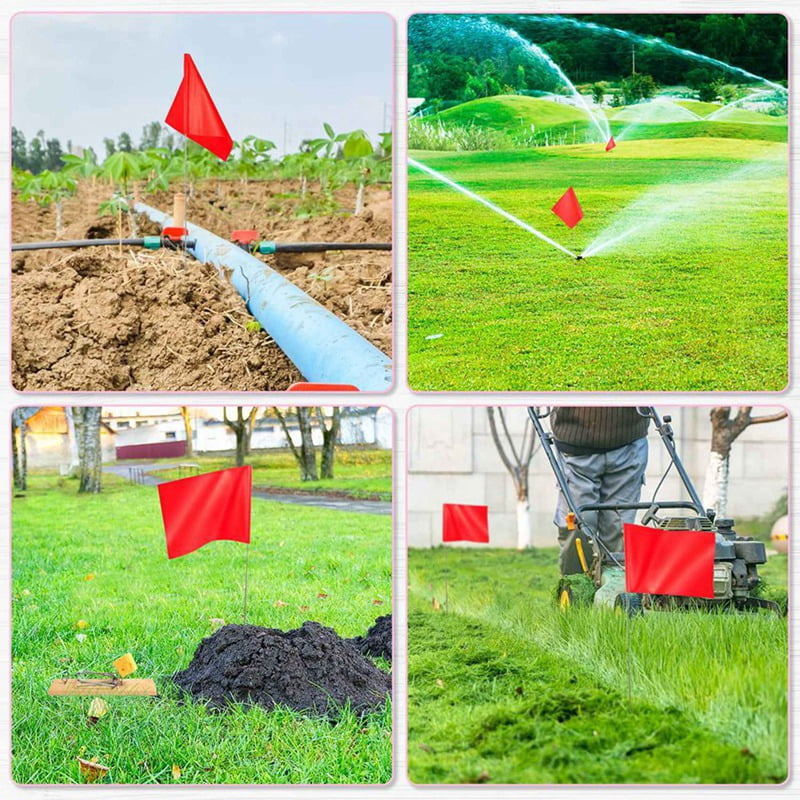 300Pack Marking Flags, Red Yard Flags 15x4x5Inch, Marker Flags, Lawn Flags Markers, Irrigation Flags, Landscape Flags