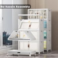 thumbnail image 4 of Stackable Storage Bins with Lids, Extra Large Plastic Organizer Cabinet Drawers, 192QT Collapsible Closet Containers with Doors and Wheels,For Bedroom, Kitchen, Office, Garage,(4Pack Cube), 4 of 7