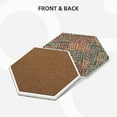 thumbnail image 2 of XMXY Drink Coasters with Holder for Coffee Table, Abstract Mayan Colorful Lines Absorbent Ceramic Cups Coaster Sets 6 Pack, 4 Inches Hexagon, 2 of 9