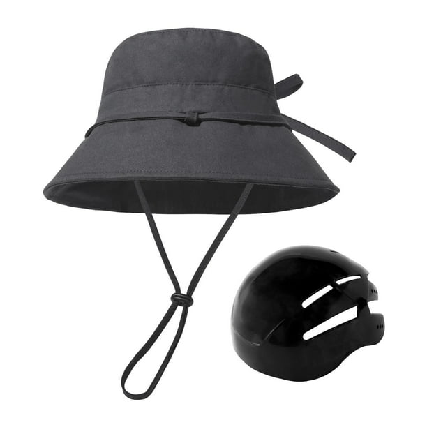 Sombrero de pescador de ala ancha para playa, jardinería, desplazamientos, ciclismo Negro