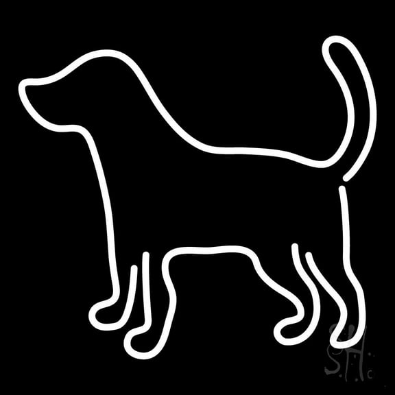 Logo Dog 1 LED Neon Sign 24" Tall x 24" Wide - inches Black Square Cut Acrylic Backing, with Dimmer - Premium built indoor Sign for Club, Home décor, Event, Workshop, Storefront.