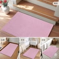 thumbnail image 6 of Pink 2x3 Door Mat Rug, Farmhouse Burlap Solid Pink Color Modern Linen Texture Non-Skid Rubber Backing Large Rectangle Rugs - Living Room Bedroom Home Office, Indoor Floor Mat Carpets Washable Rug, 6 of 9