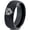 Black Dome Tungsten, variant on Tungsten Growling Grizzly Black Bear Band Ring 8mm Men Women Comfort Fit Brushed Gray Flat Cut Black Polished
