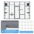 thumbnail image 5 of Demi Bonn 104" Wooden Cat House Outdoor Catio Kitty Enclosure with Super Large Enter Door, Cat Cage Condo Playpen with 6 Jumping Platforms, 2 Cat Condos, Gray, 5 of 14