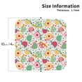 thumbnail image 2 of Lsque Turtle Flower Pattern 4" Drink Coasters Set of 4, PVC Leather Absorbent Coasters, Table Coaster Set Decorative Coffee Cup Coasters Housewarming Gift -Square, 2 of 6