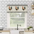 thumbnail image 4 of Black White Plaid Rooster Kitchen Valances for Windows 42x12 Inch Kitchen Curtains Valances Rod Pocket Vintage Farmhouse Checkered Rustic Bathroom Window Valances for Window Treatment Decor, 4 of 6