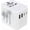 white, variant on European Travel Plug Adapter, Travel Adapter with PD , 5-Port (1 AC/2 USB-A/2 USB-C) International Power Adapter with Fuse Surge Protection for EU UK AU - White